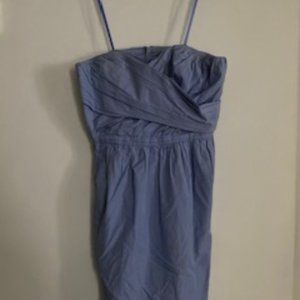 J. Crew Strapless Blue Chambray Dress